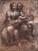 LEONARDO da Vinci Madonna and Child with St Anne and the Young St John France oil painting artist